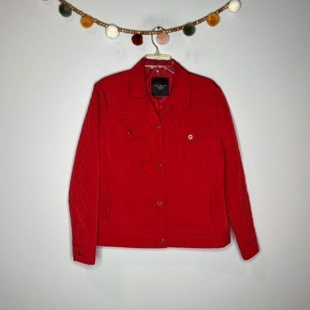 Talbots red quilted light jacket